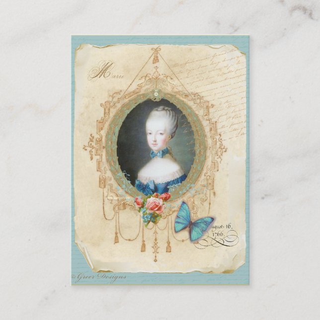 Unga Marie Antoinette-Affärskort Visitkort (Framsida)