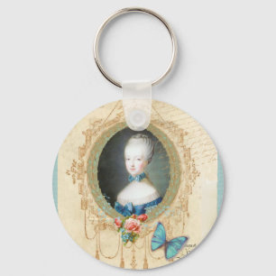 Unga Marie Antoinette Butterfly Art Skriv ut Nyckelring