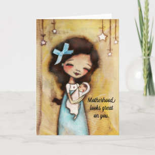 Unga Mor - första Mors dag-kortet Kort