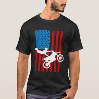 Unga motorcykel USA flagga Dirt Bike Tävla Kids Gi T Shirt
