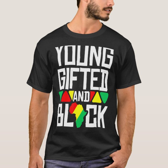 Unga och svarta Pridet Afrikas svarta historik Mon T Shirt (Framsida)