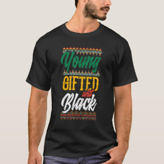 Unga och svarta stolta afroamerikanska arv t shirt