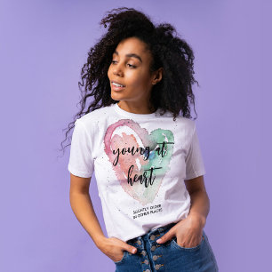 Unga på Heart-Roligten Vattenfärgsoffert T Shirt