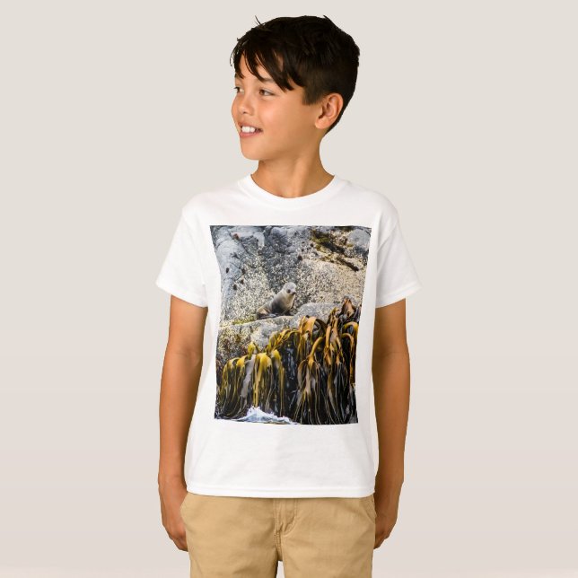 Unga Päls-sälen på Sten T Shirt (Hel framsida)