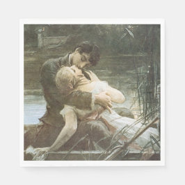 Unga par i Kärlek (Bröllopsfest) (kyss) Pappersservett