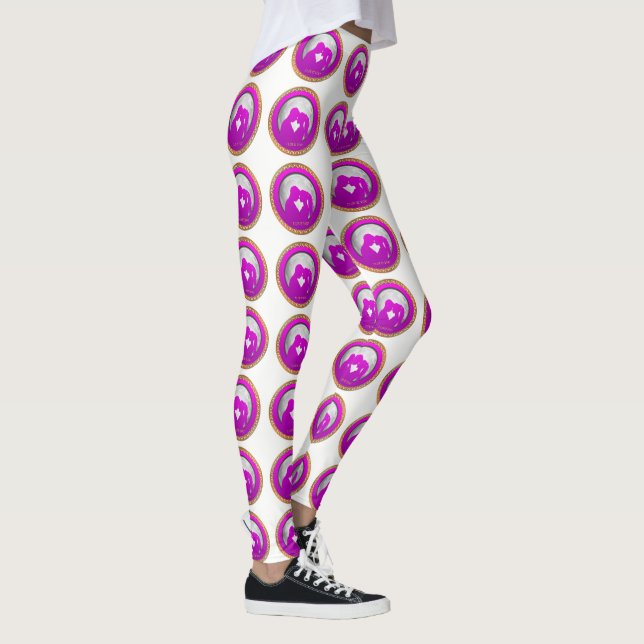 Unga par rosa silhuett kysser varandra leggings (Höger)