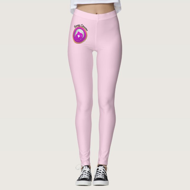 Unga par rosa silhuette kysser varandra leggings (Framsida)