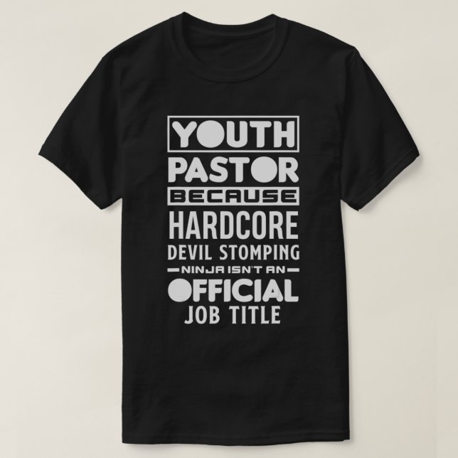 Unga pastor för Djävulen Stomping Ninja Funny Yo T Shirt (Design framsida)