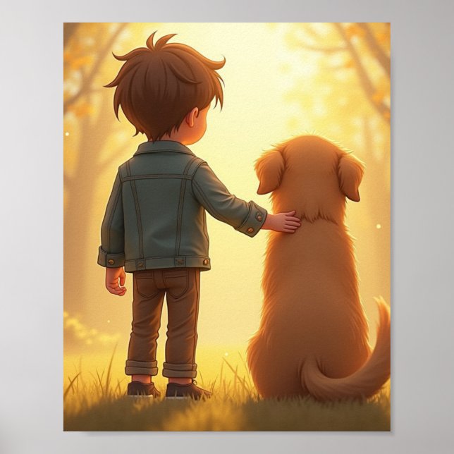 Unga pojke och hans hund poster (Framsidan)