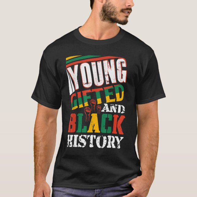 Unga presenterade och svarta historier t shirt (Framsida)