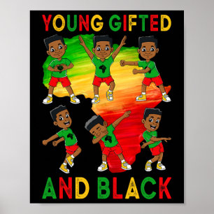 Unga presenterade och svarta pojkar Kids Junetelft Poster