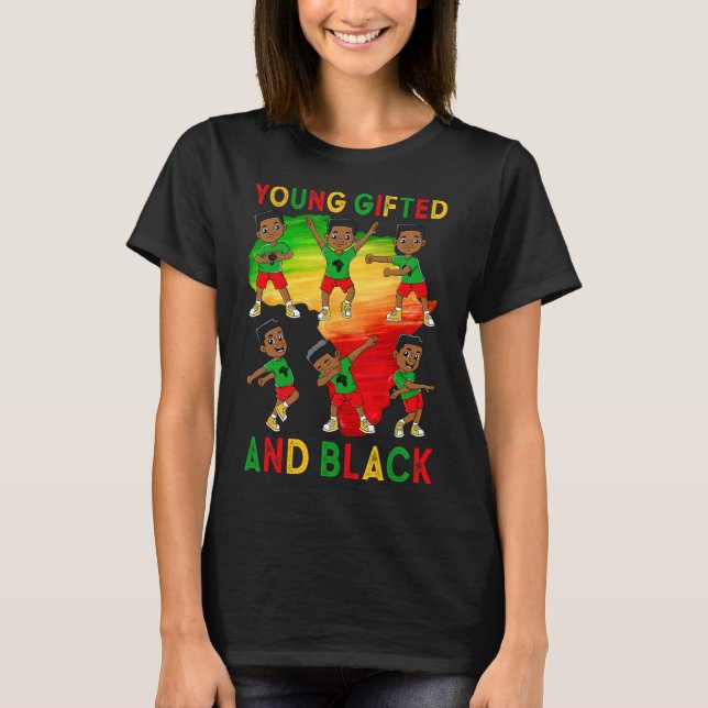 Unga presenterade och svarta pojkar Kids Junetelft T Shirt (Framsida)