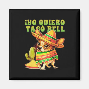 Unga Quiero Taco Chihuahua Hund Vintage Funny Bell Magnet