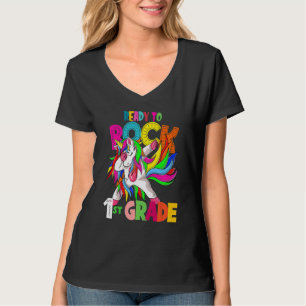 Unga Redo till Sten 1:a Klass-dabbing Unicorn Back T Shirt
