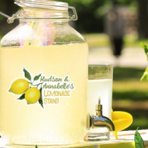 Unga Roligt Personlig Namn Lemonade Stativ Logotyp