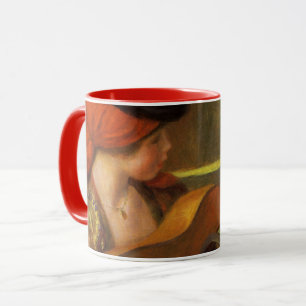 Unga spanska kvinnan med en gitarr av Pierre Renoi Mugg