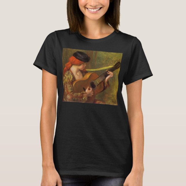 Unga spanska kvinnan med en gitarr av Pierre Renoi T-shirt (Framsida)