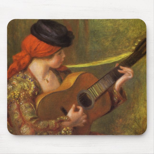 Unga spanska kvinnor med Guitar av Pierre Renoir Musmatta (Framsidan)