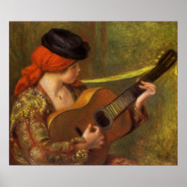 Unga spanska kvinnor med Guitar av Pierre Renoir Poster