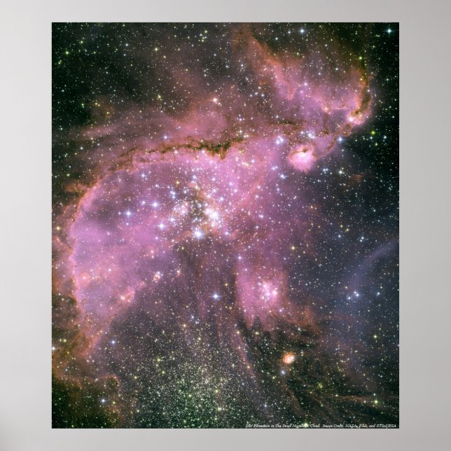Unga stjärnor i Small Magellanic Cloud Poster (Framsidan)