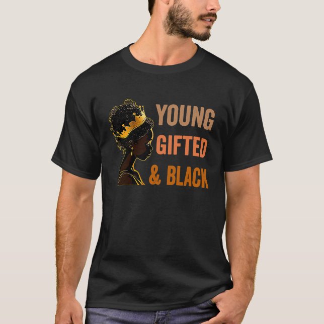 Unga, svarta, afrikanska Amerikansk historia Girl  T Shirt (Framsida)