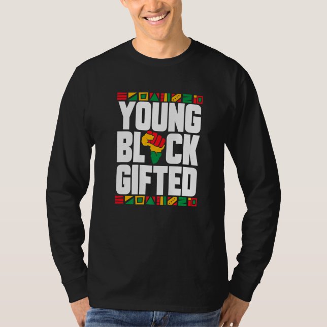 Unga svarta svarta historikmånen Boys Girls T Shirt (Framsida)