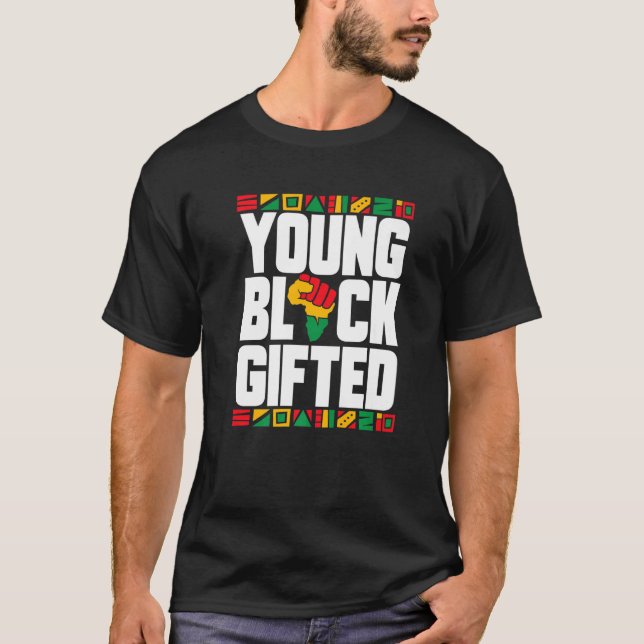 Unga svarta svarta historikmånen Boys Girls T Shirt (Framsida)