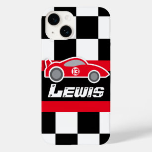 Unga tävla Red sportbil vid namn iphone case