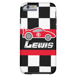 Unga tävla Red sportbil vid namn iphone case