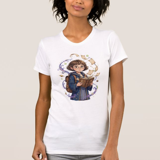 Unga trollkarlsstudent - Magisk himlakropp  T Shirt (Framsida)