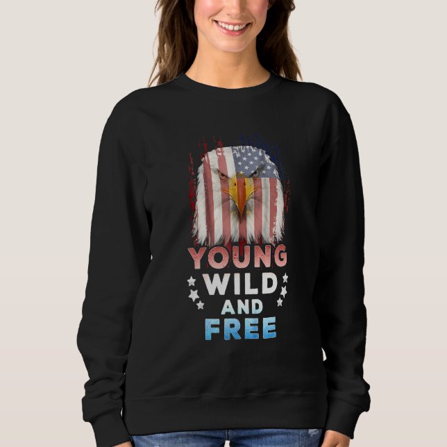 Unga Unga Vilden Free American Patriotic 4:e Jul T Shirt (Framsida)