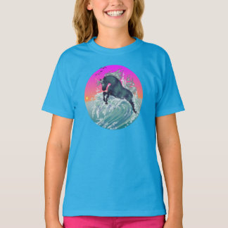 Unga Unicorn Shirt Large i Neon Blue Tee