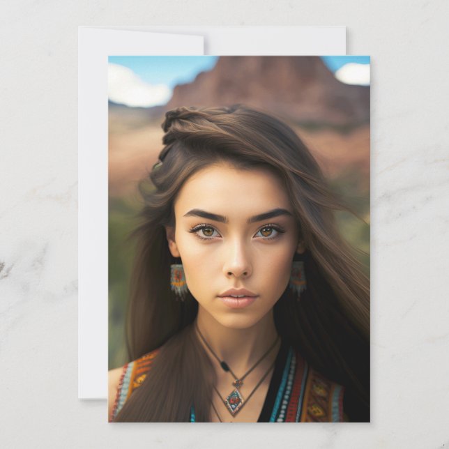 Unga vackra amerikanska kvinnor julkort (Framsida)