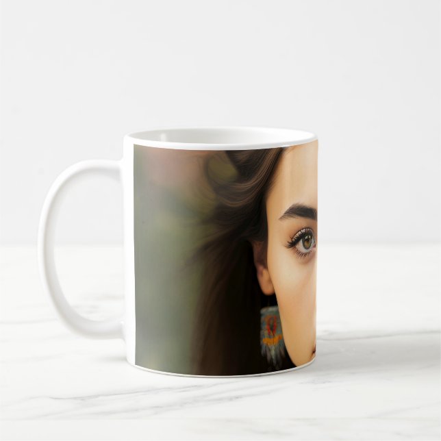 Unga vackra amerikanska kvinnor kaffemugg (Vänster)