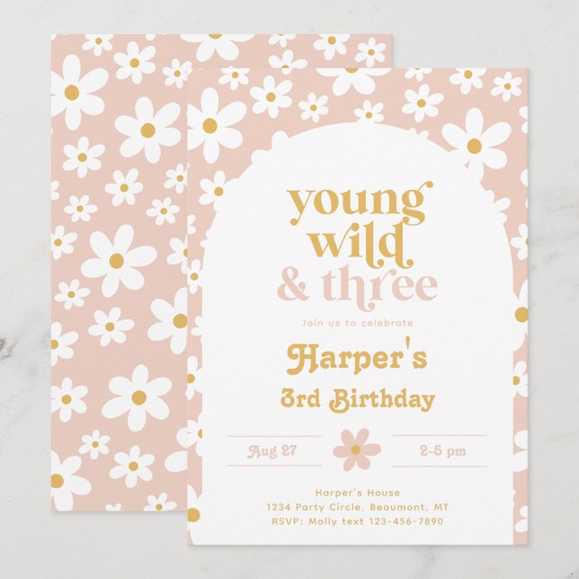 Unga, Vild och inbjudan med tre Daisy | DAISY (Fram/baksida)