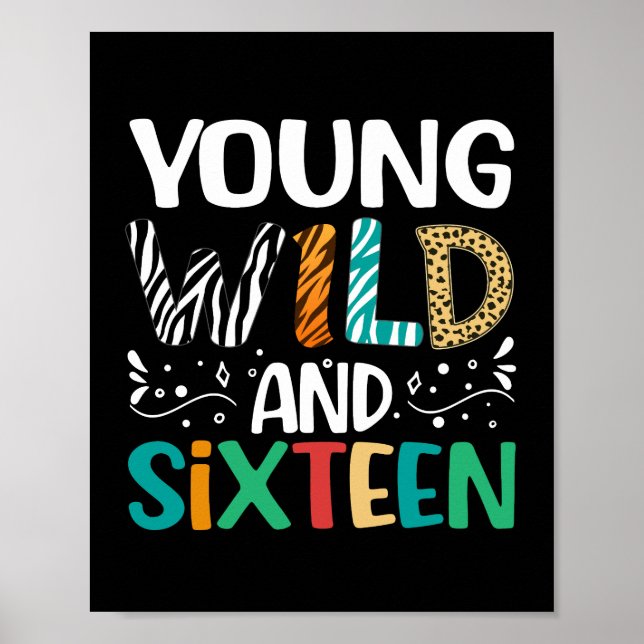 Unga Vilda Och Sexton Roliga 16-års Födelsedagspoj Poster (Framsidan)