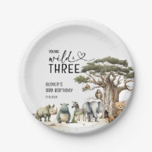 Unga Vilden Tre Safari 3:e födelsedag Välkomstskyl