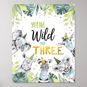 Unga Vilder och Safari Party Animals-skylt Poster
