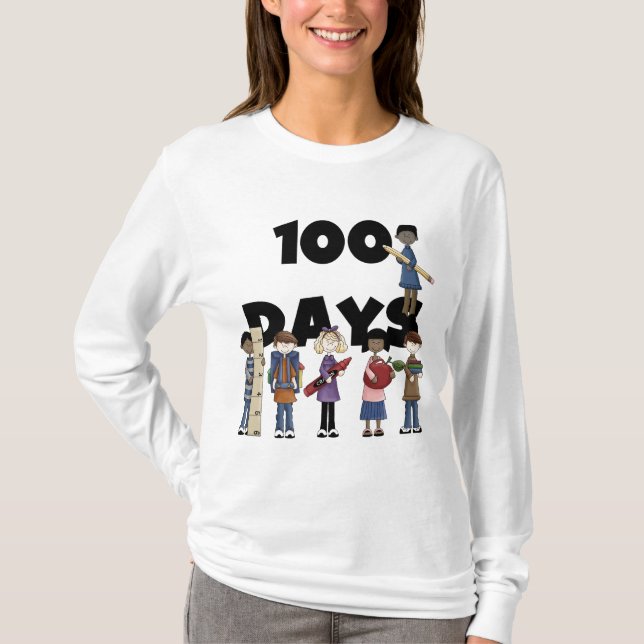Ungar 100 dagar av School T-tröja och gåvor Tee (Framsida)