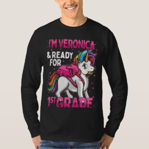 Ungar 1:a grader Unicorn I är Veronica och Redo fö T Shirt