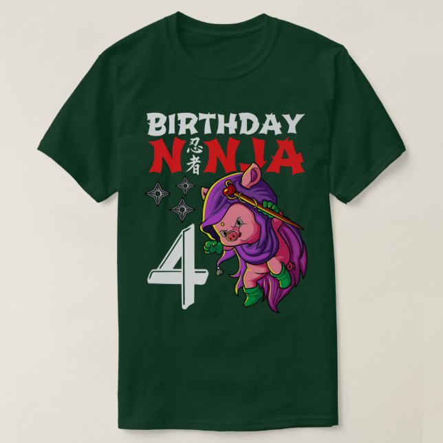 Ungar 4 år gammal Kawaii Cute Gris japansk 4:e föd T Shirt (Design framsida)