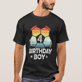 Ungar 4 års gammal fotbollsspelare 4e födelsedagen t shirt