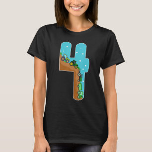Ungar 4e födelsedagen som föder upp 4 år gammal Gr T Shirt