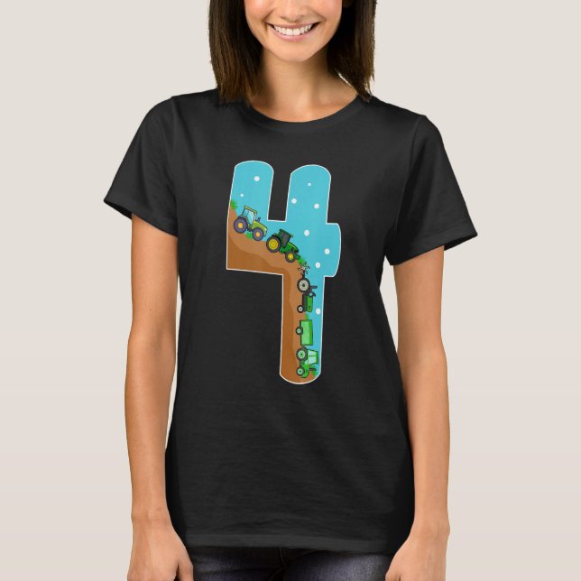 Ungar 4e födelsedagen som föder upp 4 år gammal Gr T Shirt (Framsida)