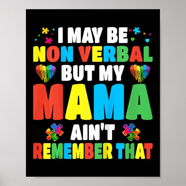 Ungar Autism jag kanske inte är mobyl, men min Mam Poster (Framsidan)