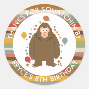 Ungar Bigfoot Birthday Tack ClassiRound Runt Klistermärke
