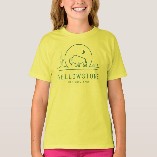 Ungar bötfäller den Jersey T-tröja, Yellowstone T Shirt (Framsida)