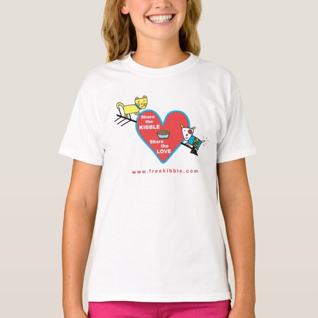 Ungar "dela för kibblen" utslagsplatsen t-shirt (Framsida)