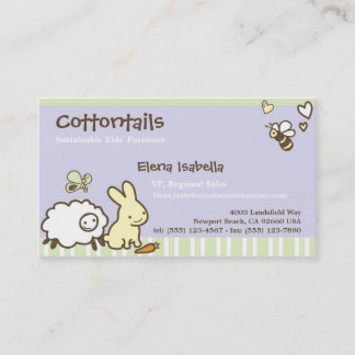 Ungar & familjkort med gulliga djur visitkort