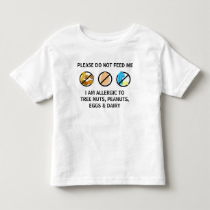 Ungar för allergi för ägg för anpassadenötmejeri t shirt